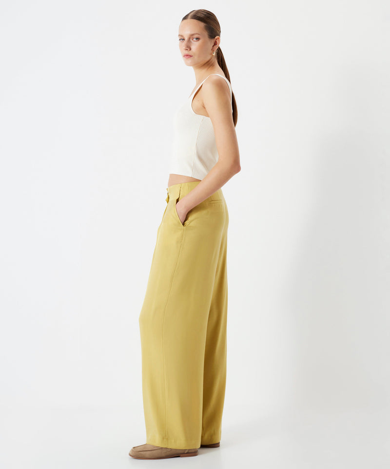 Ipekyol Wide Leg Fit Trousers With Metal Accessories Olive