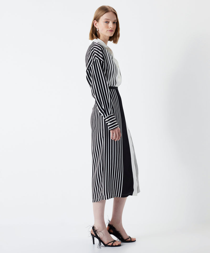 Ipekyol Stripe Pattern Midi Skirt Ecru