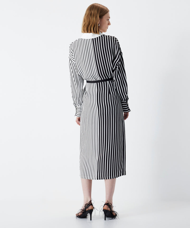 Ipekyol Stripe Pattern Midi Skirt Ecru