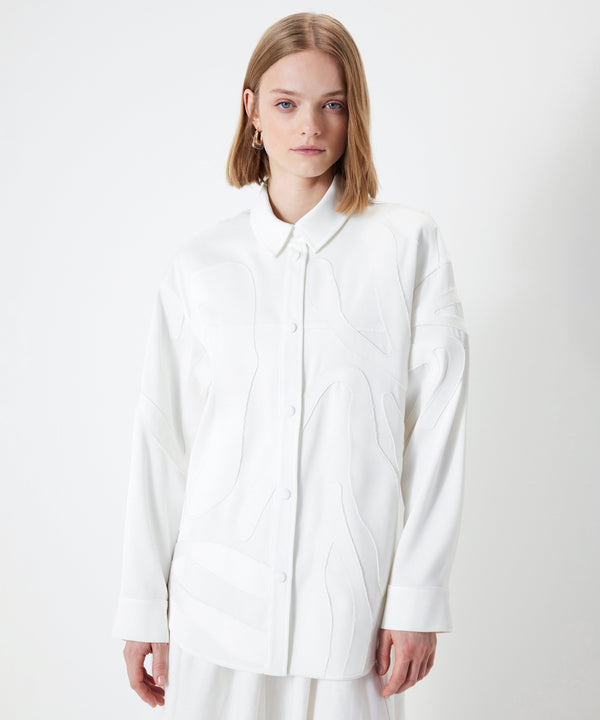 Ipekyol Appliqued Shirt Jacket Off White