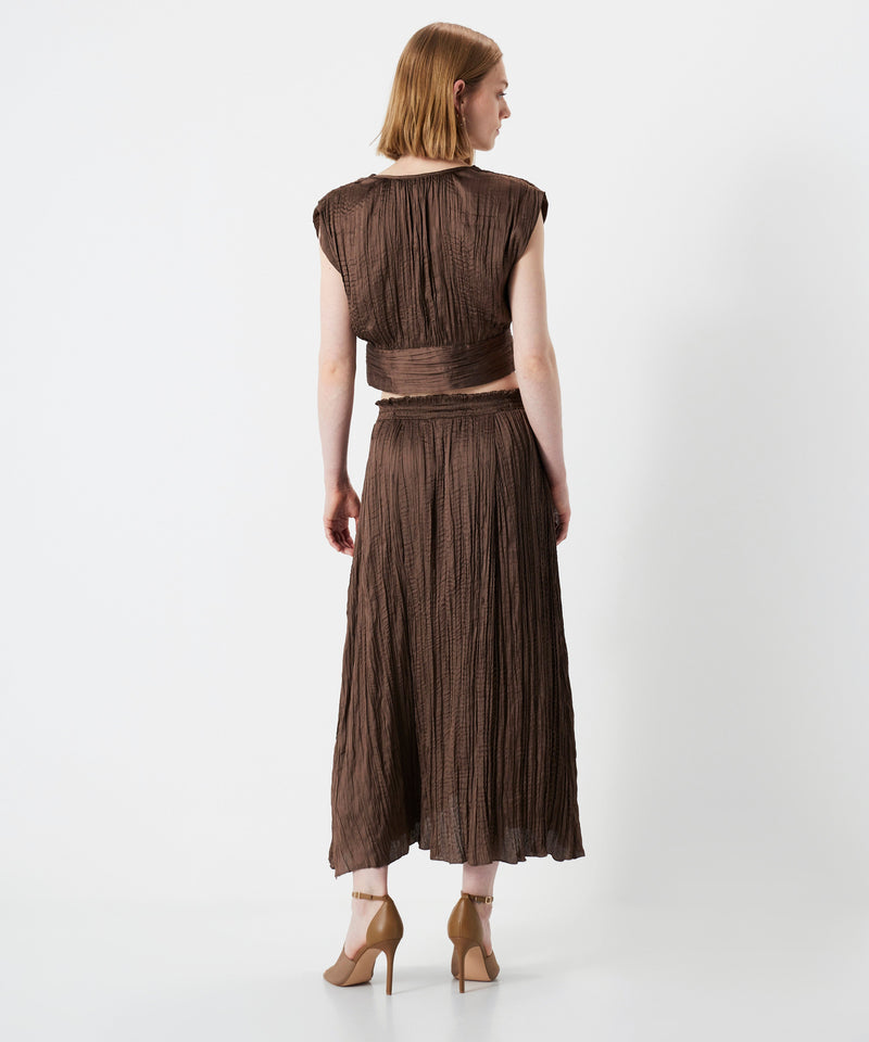 Ipekyol Textured Double-Breasted Blouse Brown