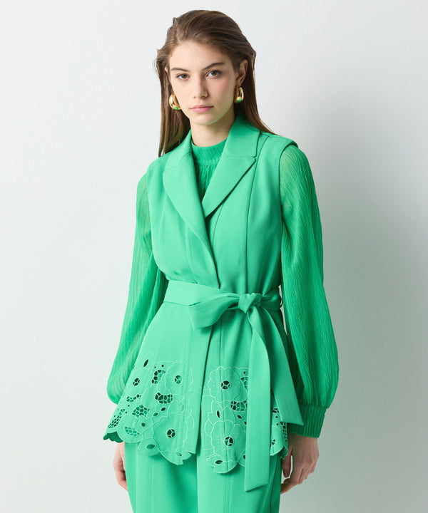 Ipekyol Embroidered Vest Green