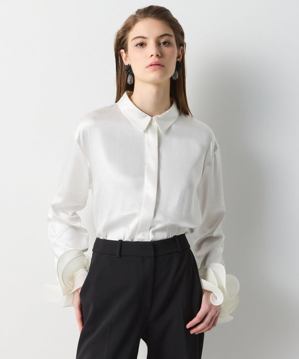 Ipekyol Ruffle Detail Solid Shirt Off White