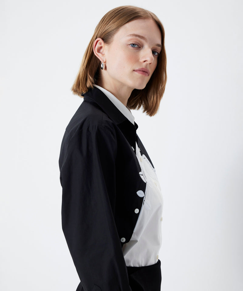 Ipekyol Colorblock Embroidery Shirt Black