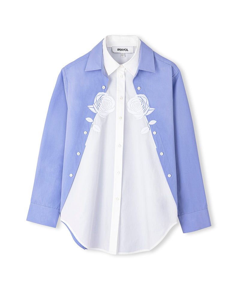 Ipekyol Colorblock Embroidery Shirt White