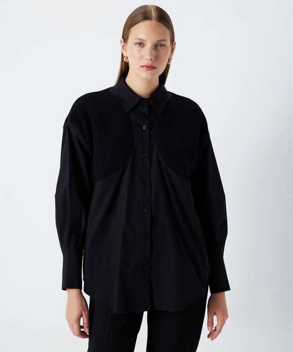 Ipekyol Fabric Mix Shirt Black