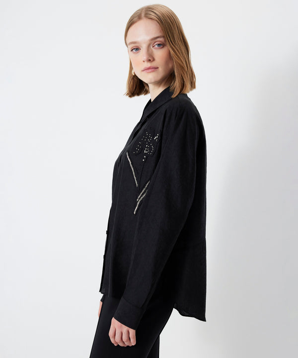 Ipekyol Stone Embroidered Shirt Black