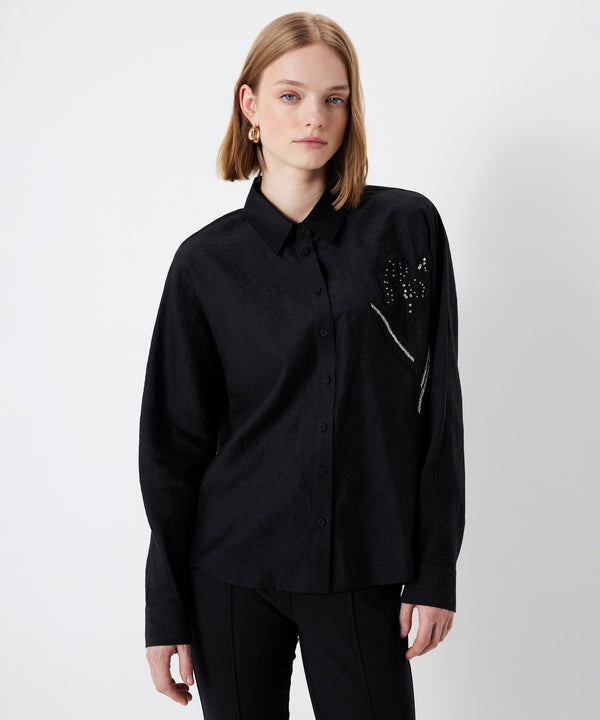 Ipekyol Stone Embroidered Shirt Black