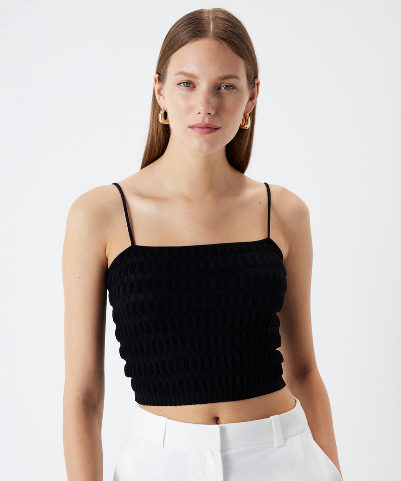 Ipekyol Textured Strapless Knitwear Black