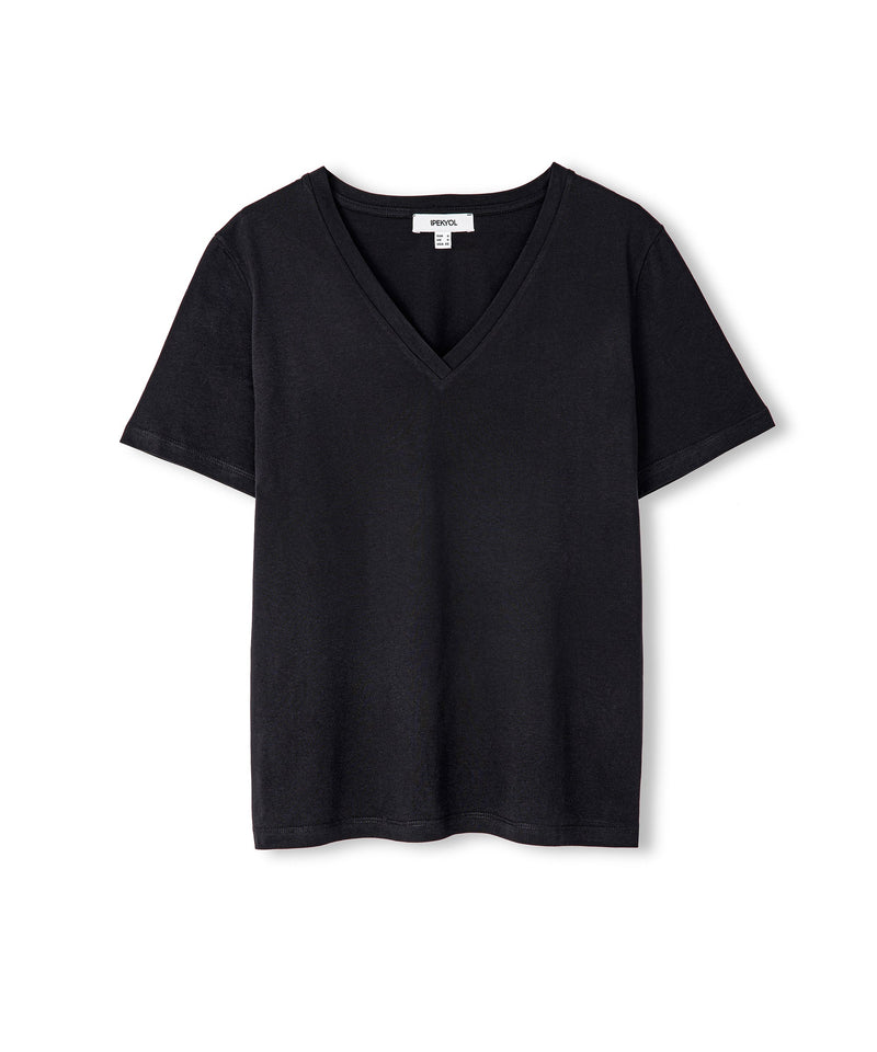 Ipekyol V-Neck Basic T-Shirt Black