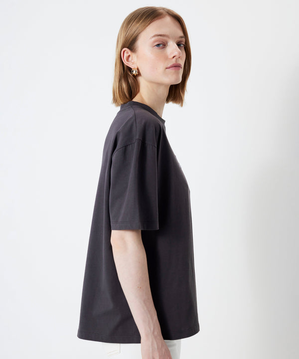 Ipekyol Embroidered T-Shirt With Slogan Anthracite