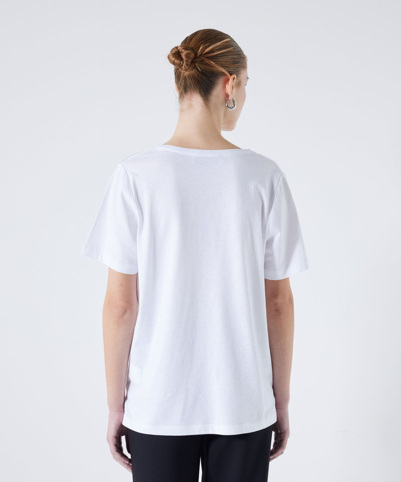 Ipekyol Pocket With Stone Detail T-Shirt White