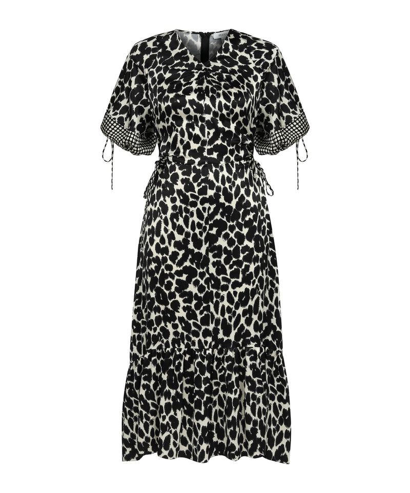 Ipekyol Leopard Print Satin Dress Black