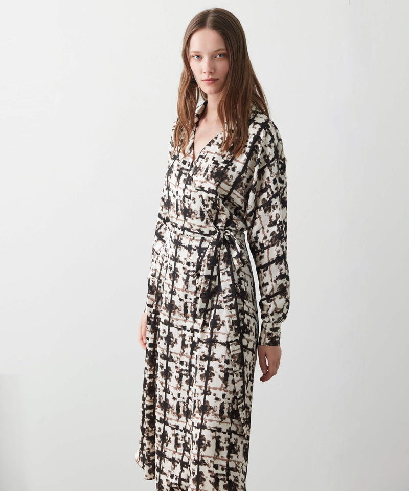 Ipekyol Patterned Wrap Detail Dress Oil