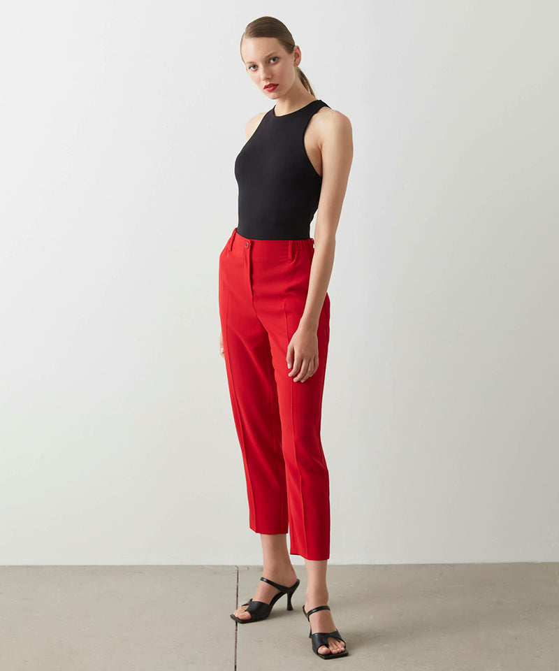 Ipekyol Solid Elastic Waist Trouser Red