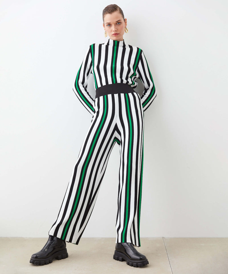 Ipekyol Striped Ribbed Trouser Ecru