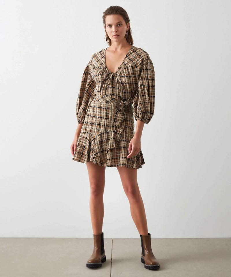 Ipekyol Plaid Pattern Mini Skirt Brown