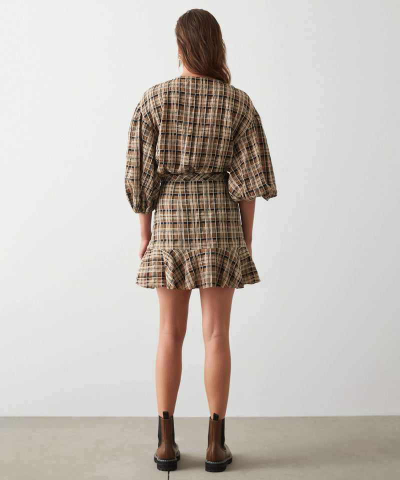 Ipekyol Plaid Pattern Mini Skirt Brown