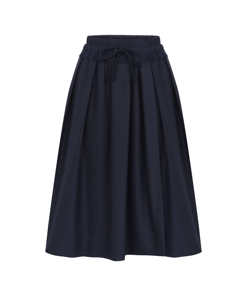 Ipekyol Elastic Waist Midi Skirt Navy