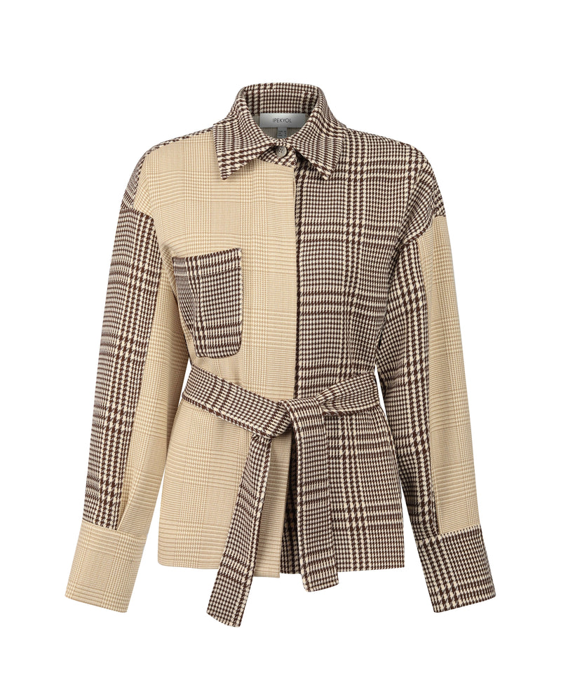 Ipekyol Houndstooth Pattern Jacket Brown