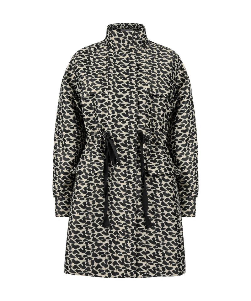 Ipekyol Leopard Pattern Jacquard Coat Black