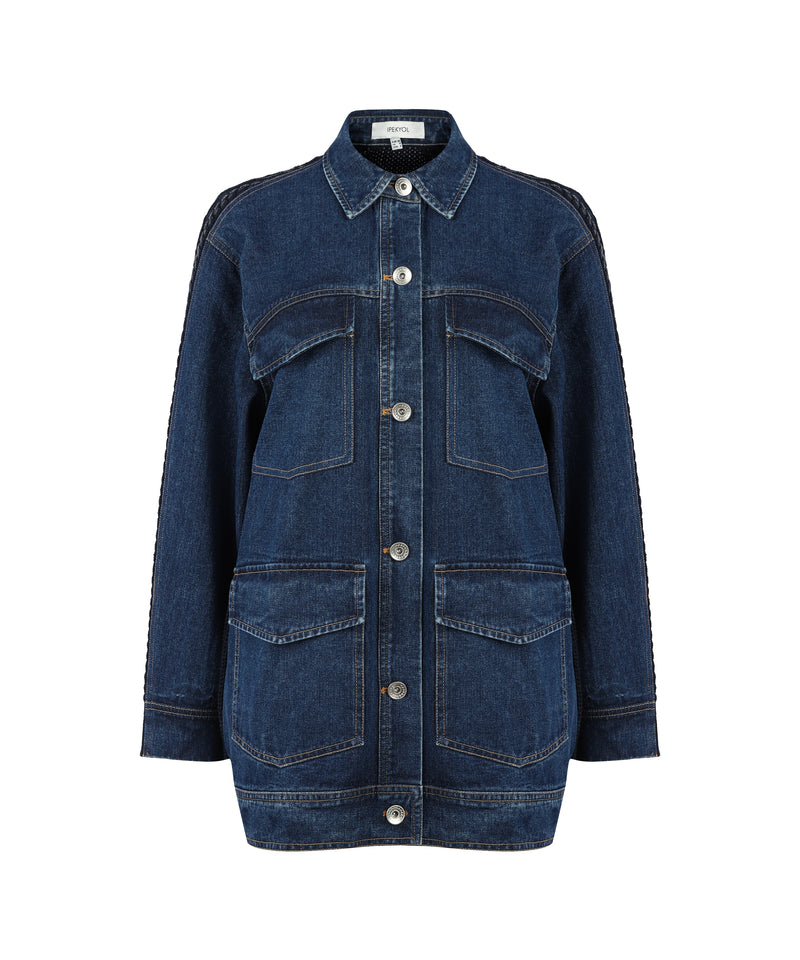 Ipekyol Denim 3D Knit Coat Blue