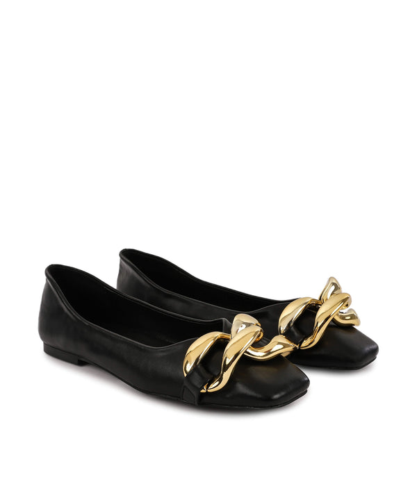 Ipekyol Chain Detail Flat Shoes Black