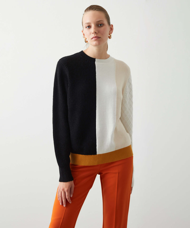 Ipekyol Colorblock Angora Blend Knitwear Beige Mlg