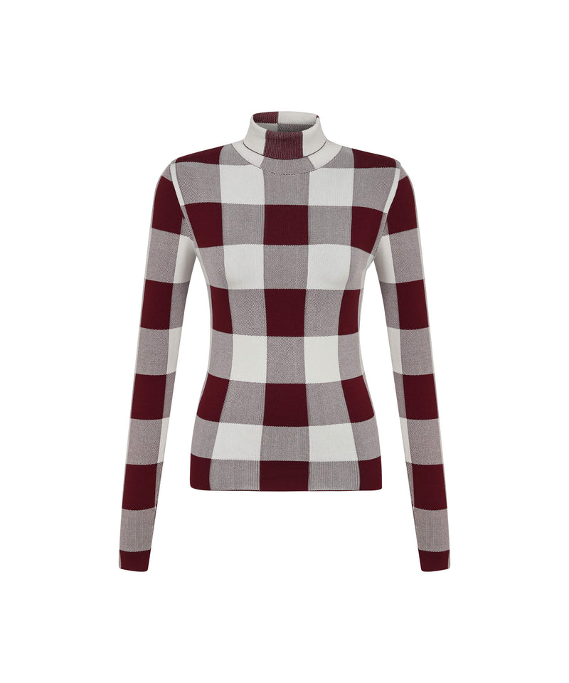 Ipekyol Checkered Pattern Knitwear Cherry