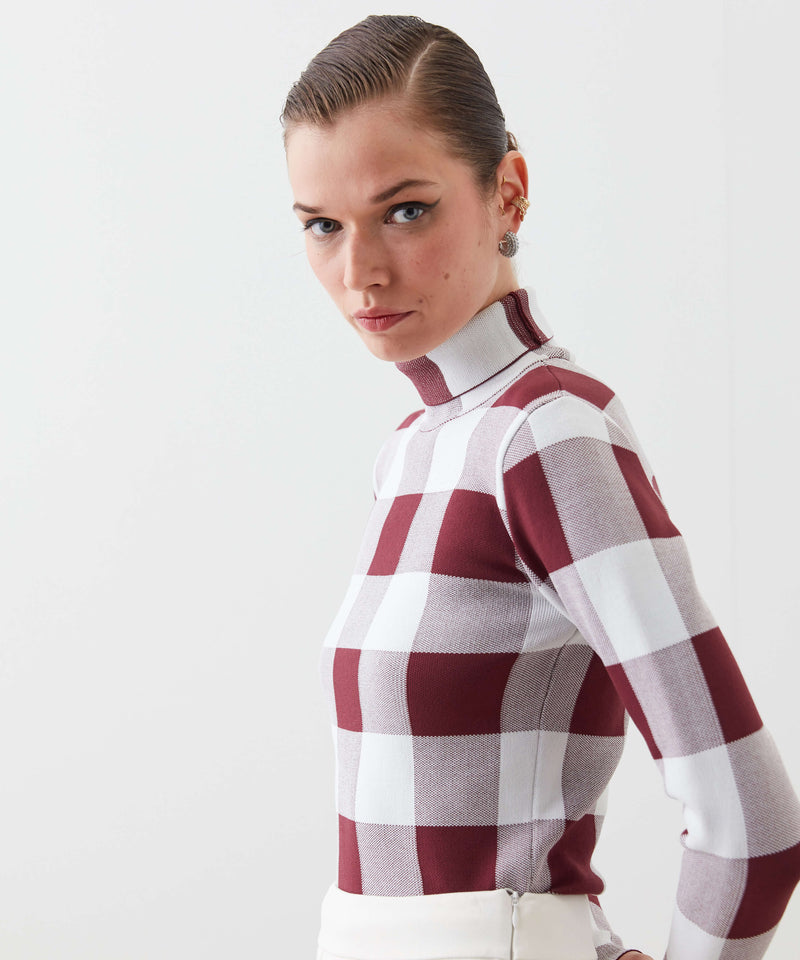 Ipekyol Checkered Pattern Knitwear Cherry