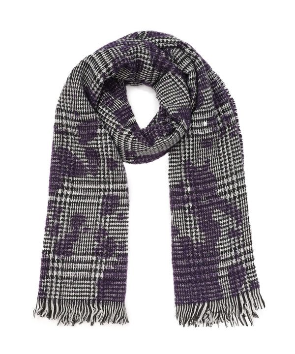 Ipekyol Patterned Fringed Detail Scarf  Purple