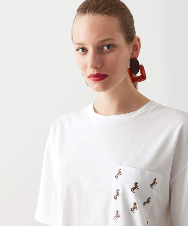 Ipekyol Embroidered Detail T-Shirt White