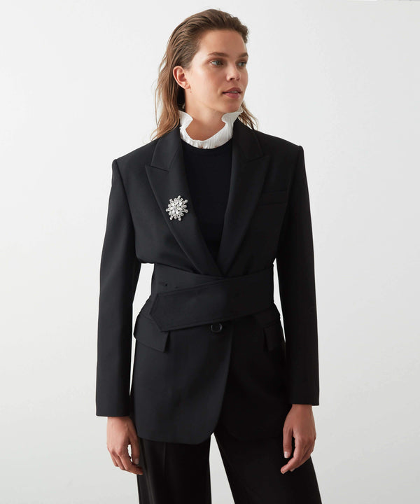 Ipekyol Long Sleeve Belted Blazer Black