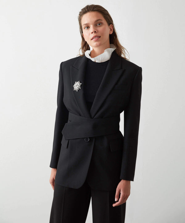 Ipekyol Long Sleeve Belted Blazer Black