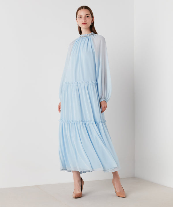 Ipekyol Solid Soft Tiered Maxi Dress L.Blue