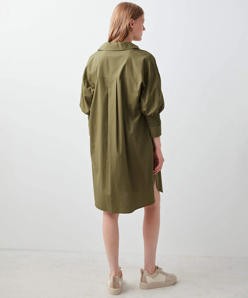 Ipekyol Smart Soft Solid Poplin Dress Khaki