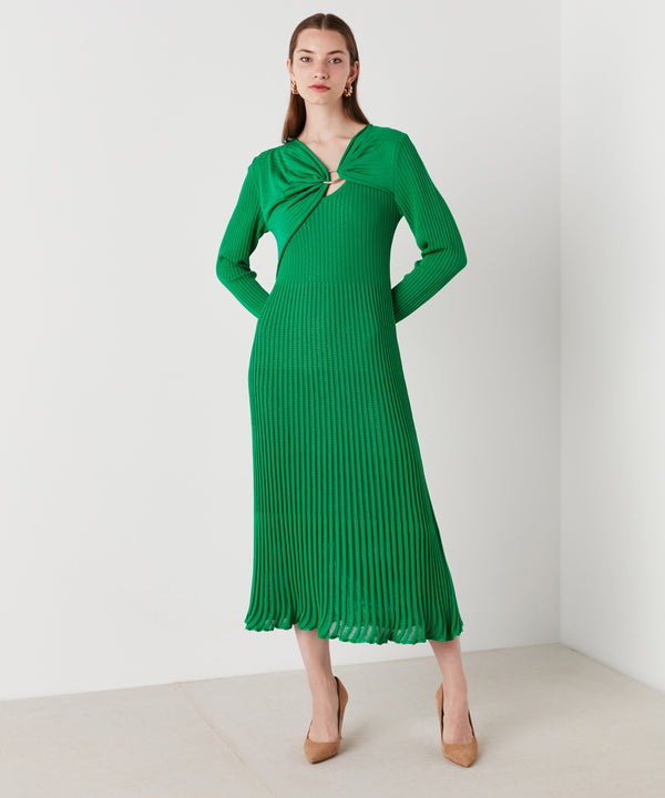 Ipekyol Knitted Dress With Fixed Jacket Green
