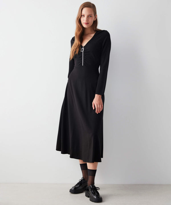 Ipekyol Midi Dress With Zipper Detail Black