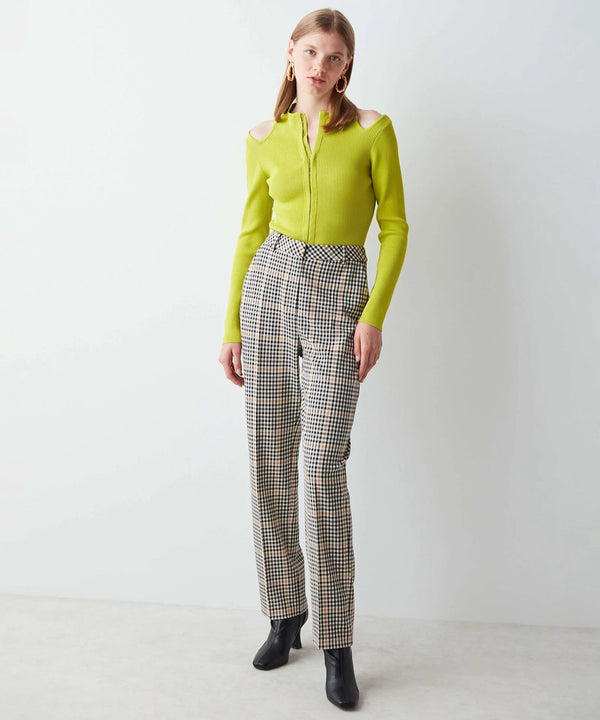 Ipekyol All Over Checkered High Waist Trouser L.Brown