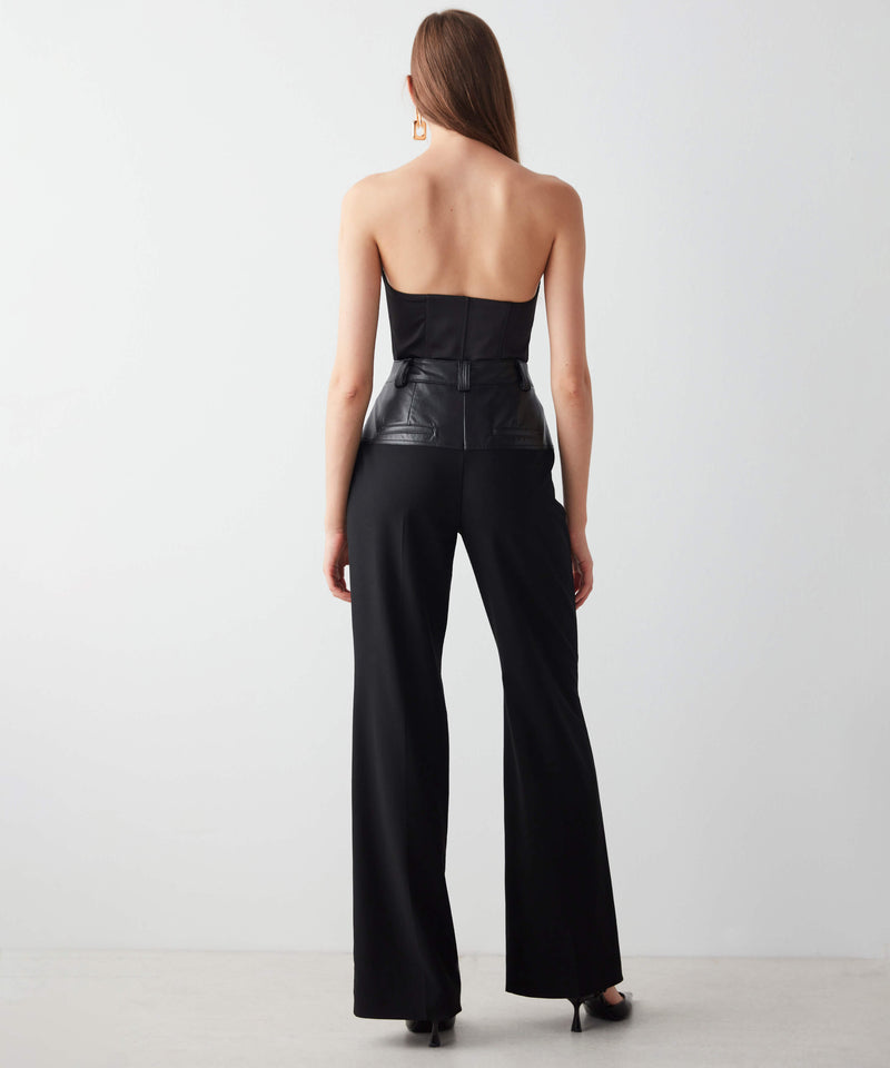 Ipekyol Synthetic Leather Trousers Black