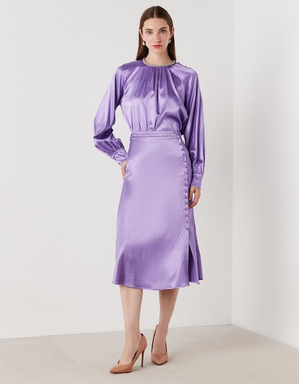 Ipekyol Buttoned Solid Skirt Lilac