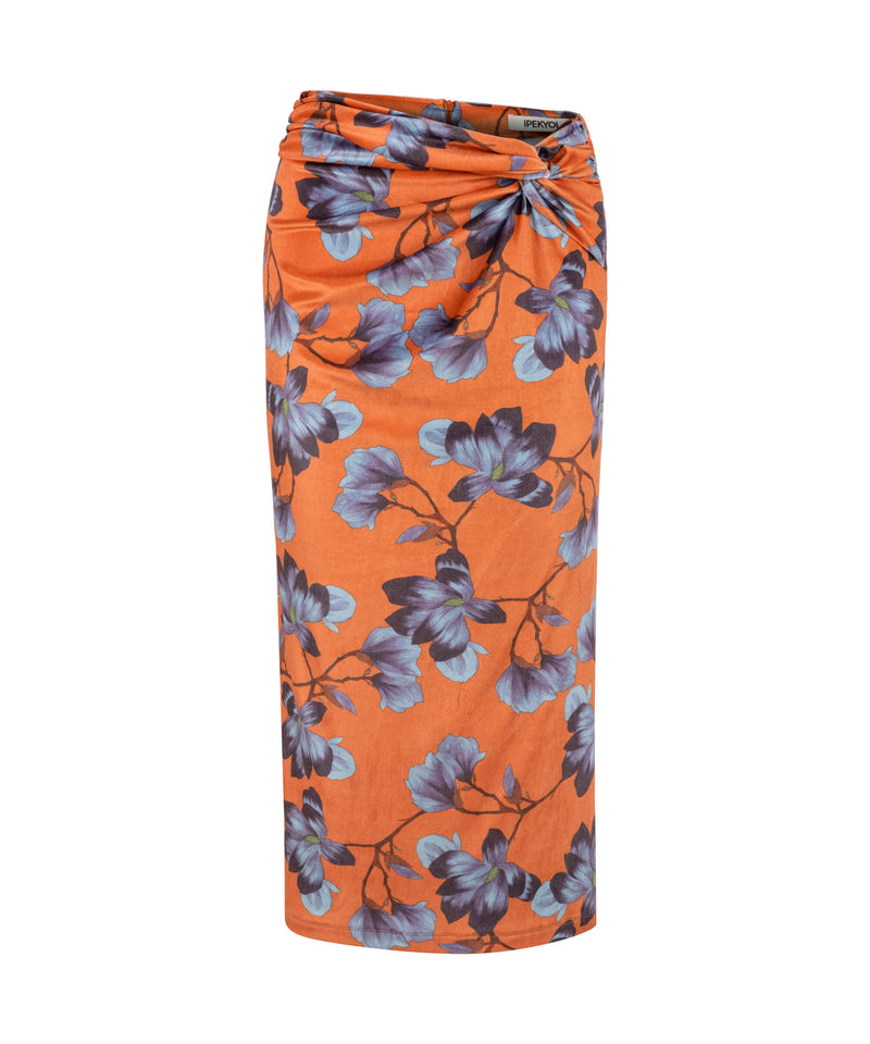 Ipekyol Floral Print Midi Skirt Orange