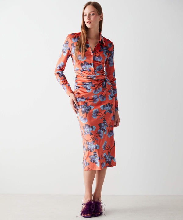 Ipekyol Floral Print Midi Skirt Orange