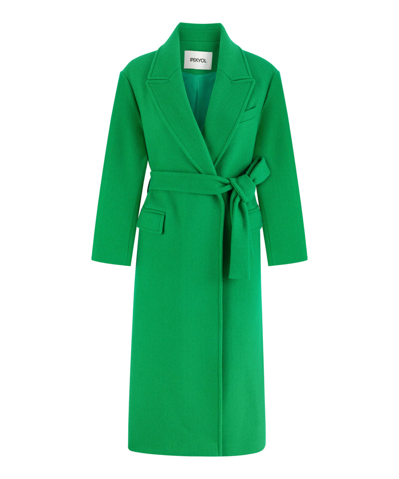 Ipekyol Wool Double-Breasted Coat Green