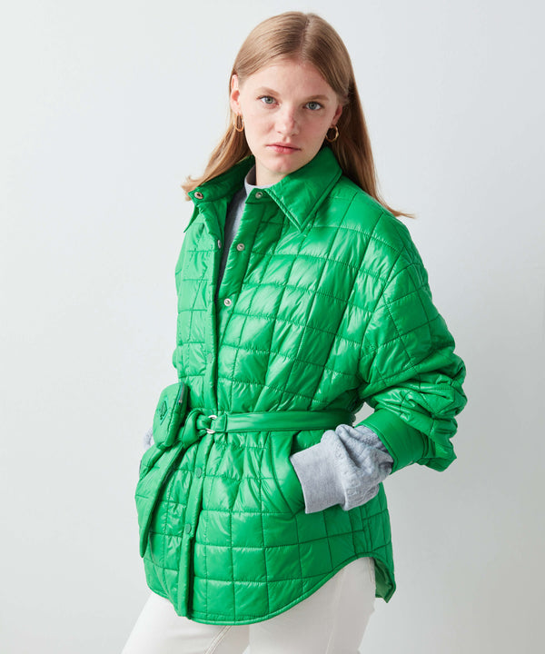 Ipekyol Quilted Jacket With Mini Bag Belt Green