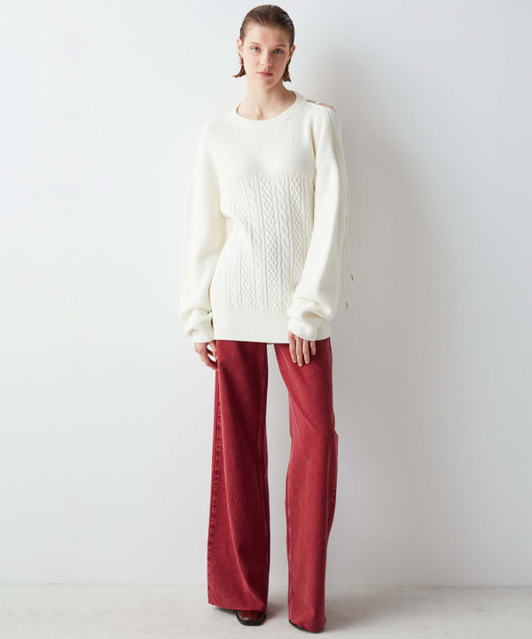Ipekyol Knotted Chain Knitwear Top Ecru
