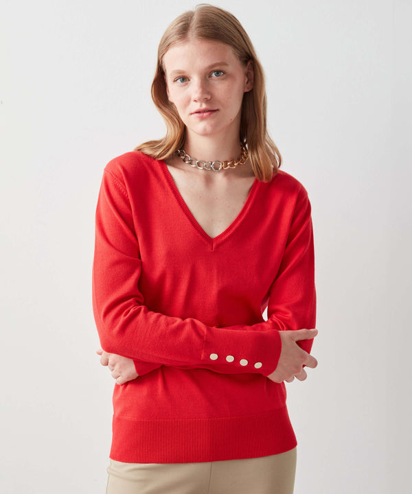 Ipekyol V-Neck Basic Knitwear Red