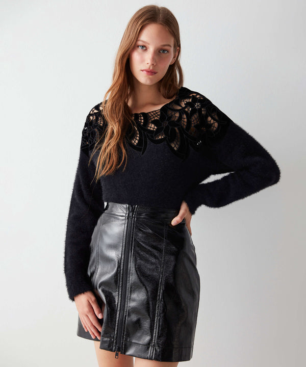 Ipekyol Knitwear With Lace Embroidery Black