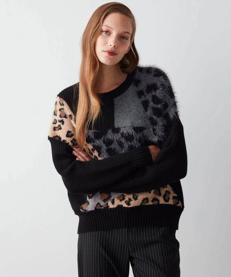 Ipekyol Leopard Pattern Knitwear Black