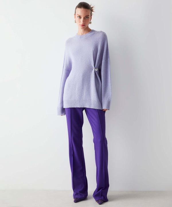Ipekyol Knitwear With Crystal Stone Accessory Lilac